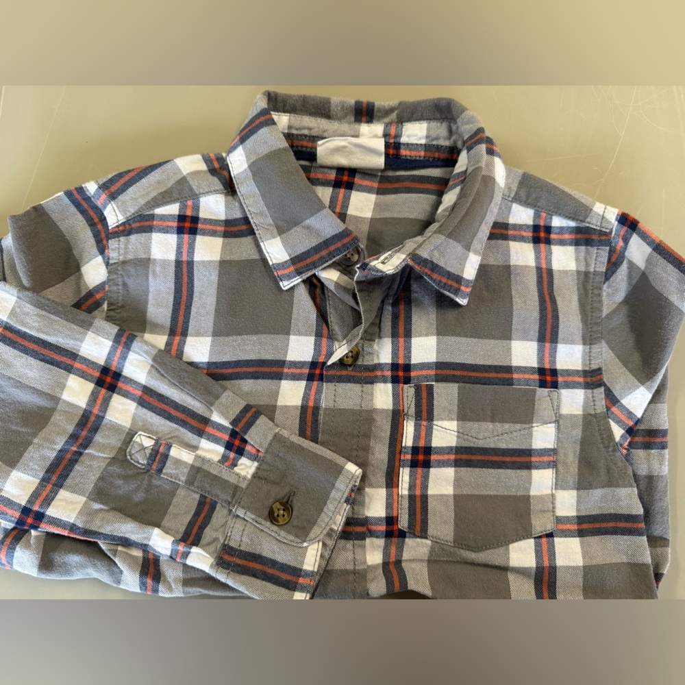 Boy’s Gray Plaid Shirt